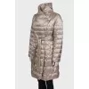 Beige down jacket on the belt
