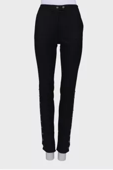 Press-stud wool trousers