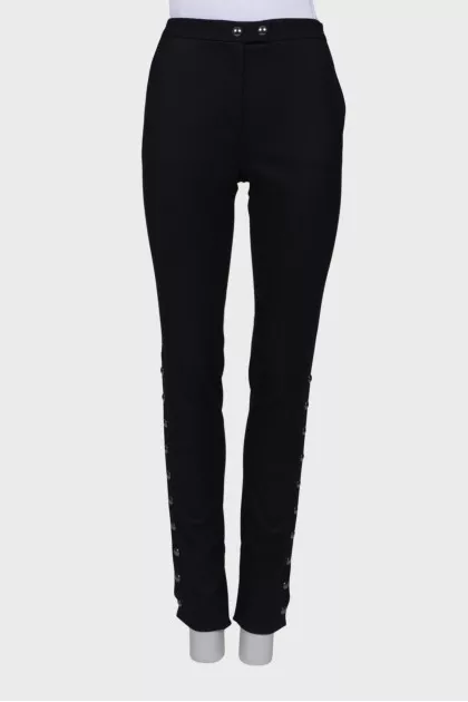 Press-stud wool trousers