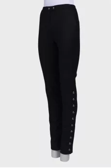 Press-stud wool trousers