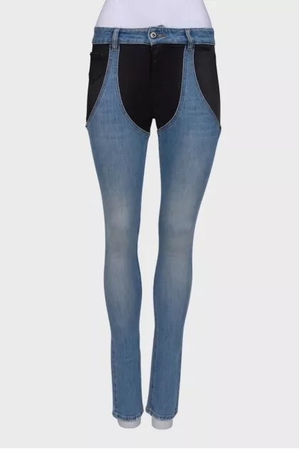 Black and blue jeans combination