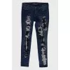 Blue jeans with sequins