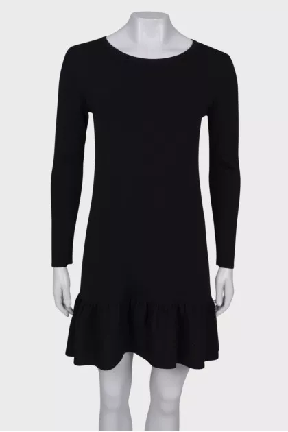 Wool dress with frill