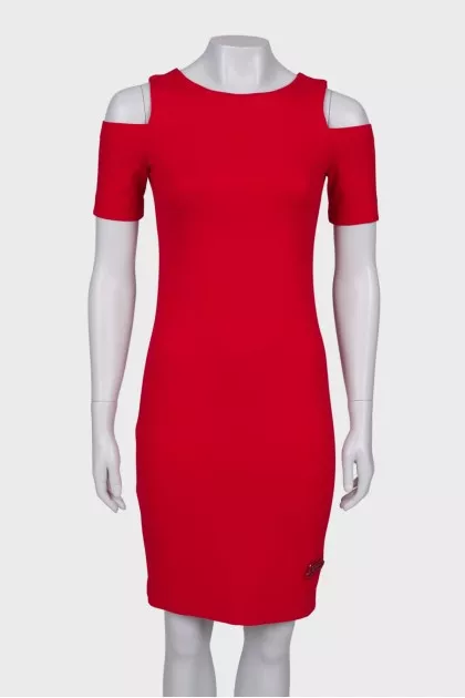 Off shoulder red dress
