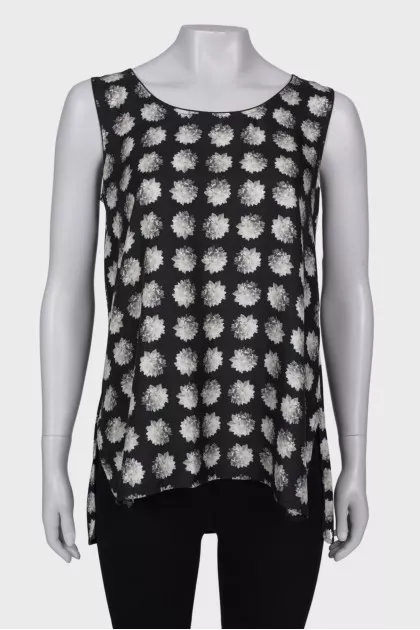 Long top in floral print