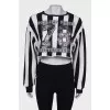 Top in black and white stripes