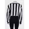 Top in black and white stripes