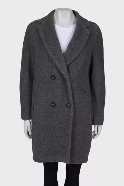 Gray alpaca coat