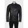 Men's black leather jacket