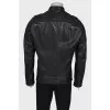 Men's black leather jacket