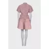 Polka dots silk suit