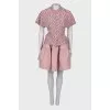 Polka dots silk suit