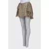 Silk skirt with ruffles on the sides