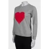 Sweatshirt with heart print