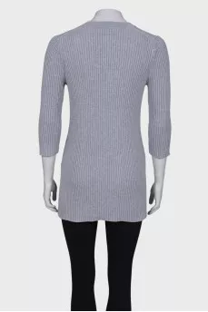 Gray jumper with 3/4 sleeve with tag