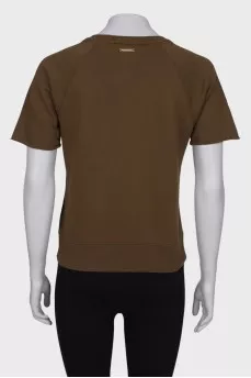 Green T-shirt with rhinestones