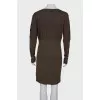 Dark green V-neck dress with tag