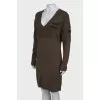 Dark green V-neck dress with tag
