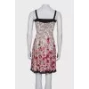 Dress in floral print with rhinestones