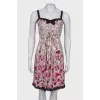 Dress in floral print with rhinestones