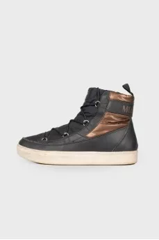 Lace-up textile boots