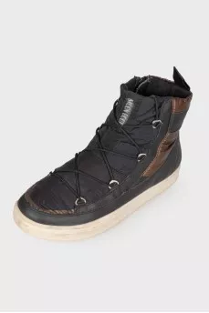 Lace-up textile boots