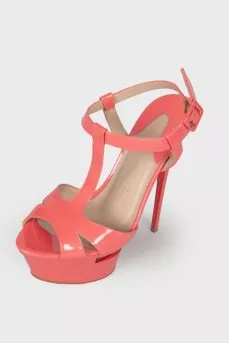 Patent stiletto sandals