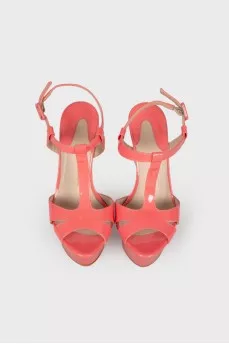 Patent stiletto sandals