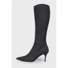 Textile boots with brand logo