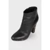 Printed leather ankle boots