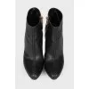 Printed leather ankle boots