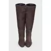 Dark brown suede boots