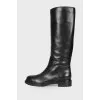 Black leather boots