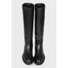 Black leather boots