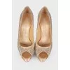 Stiletto heels with rhinestones