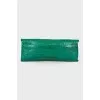 Green leather clutch