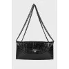 Leather bag with chain