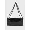 Leather bag with chain