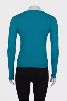 Вовняний светр комбінованого кольору