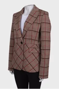 Checked combo jacket