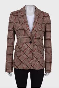 Checked combo jacket