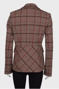 Checked combo jacket