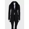 Black coat with fur collar
