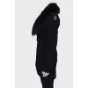 Black coat with fur collar