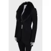 Black coat with fur collar
