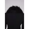 Black coat with fur collar