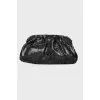 Embossed leather clutch