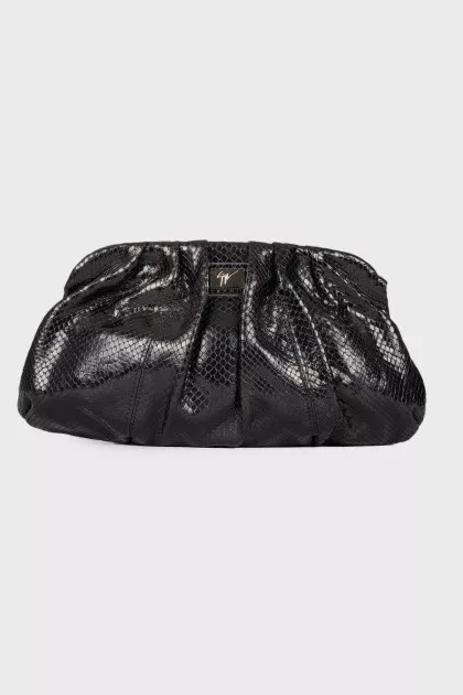 Embossed leather clutch