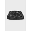 Embossed leather clutch