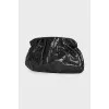 Embossed leather clutch